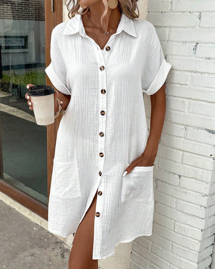 Rorie - Einfaches Sommerhemdkleid für Damen