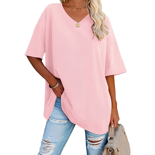 Caroline - Locker geschnittenes Damen-Shirt mit V-Ausschnitt