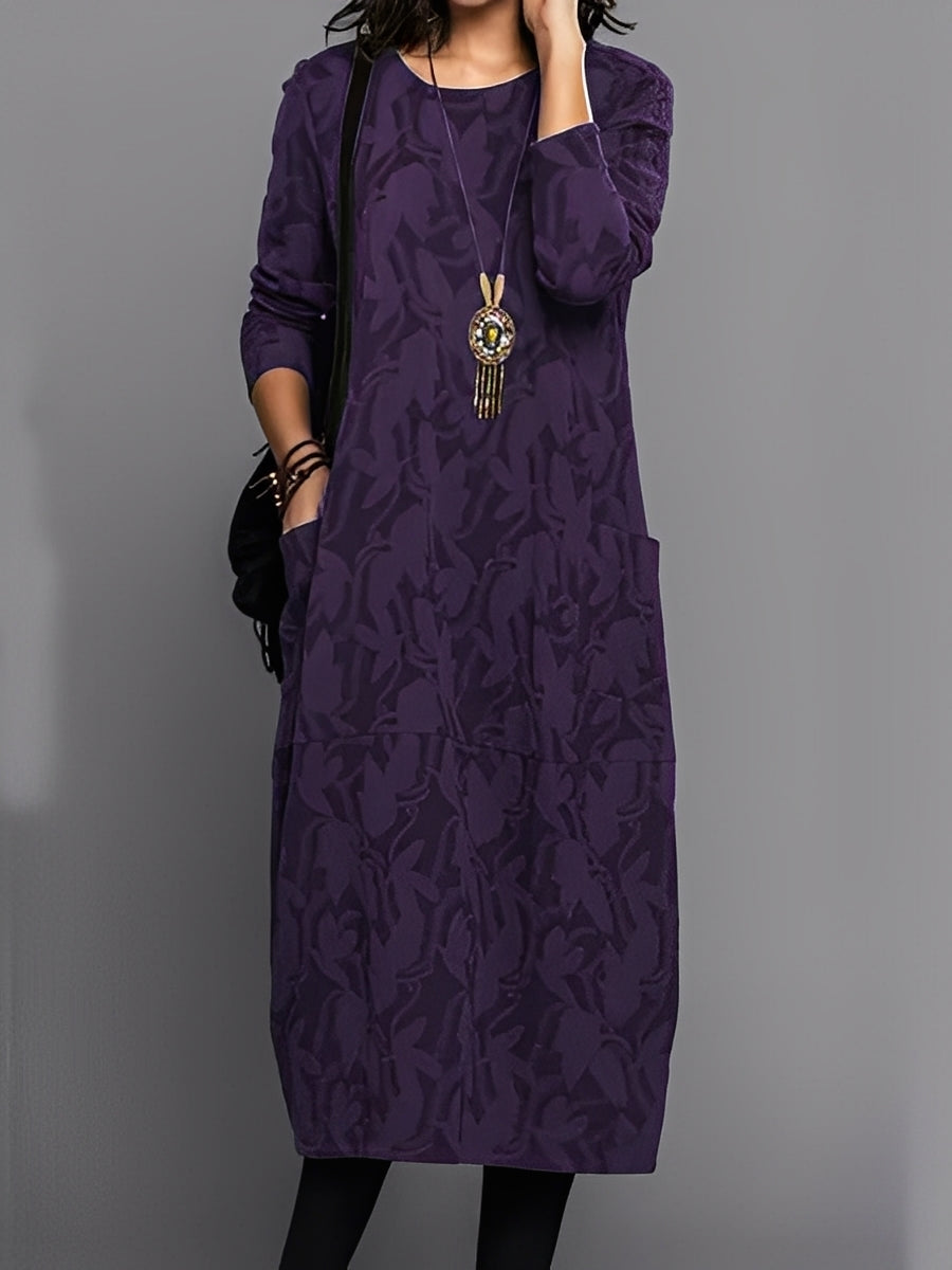 Kadence - Schickes Damenkleid mit langen Ärmeln und Muster