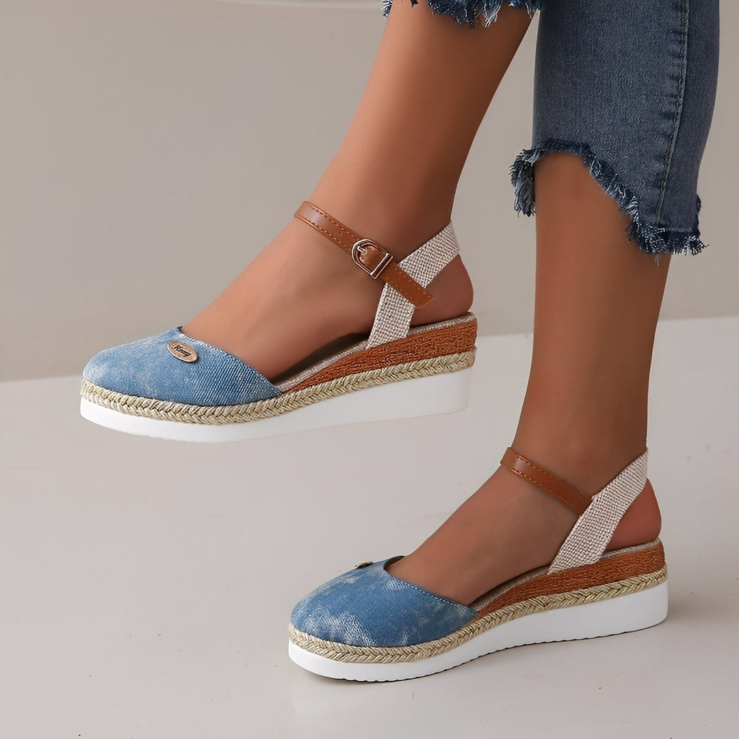 Elinor - Gemütliche Hanf-Keilsandalen für Damen