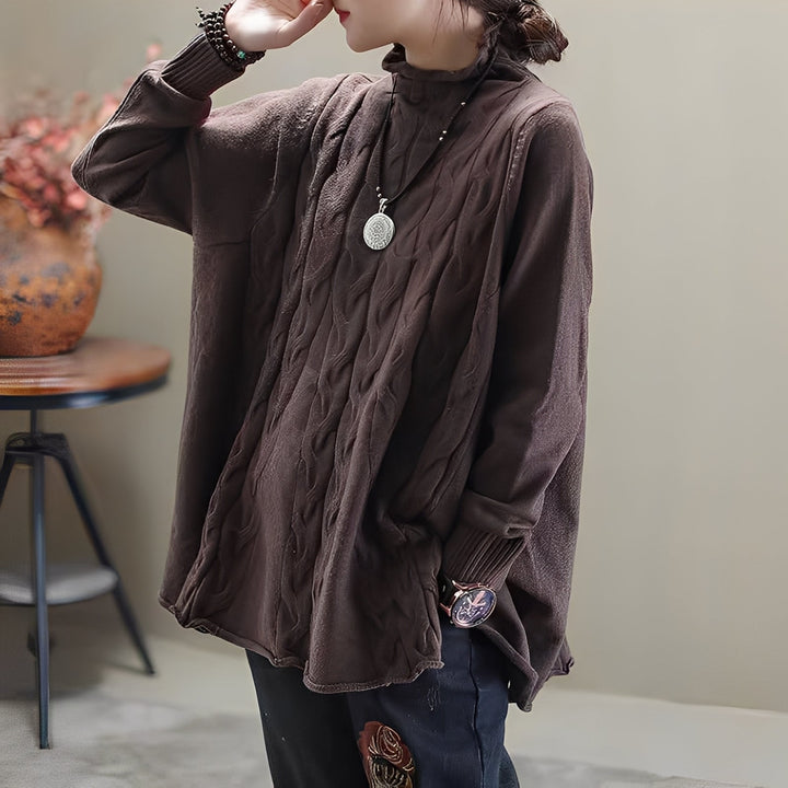 Merla - Bequemer Rollkragenpullover mit Seitenschlitz für Damen