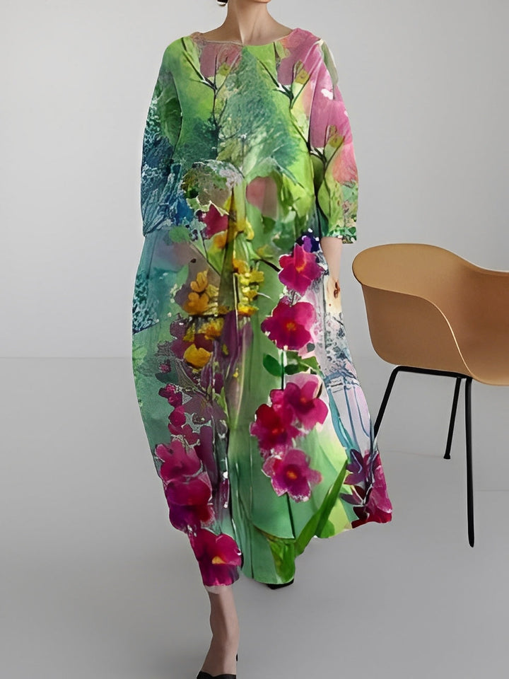 Claudia - Damenkleid mit leuchtenden Farben und halben Ärmeln