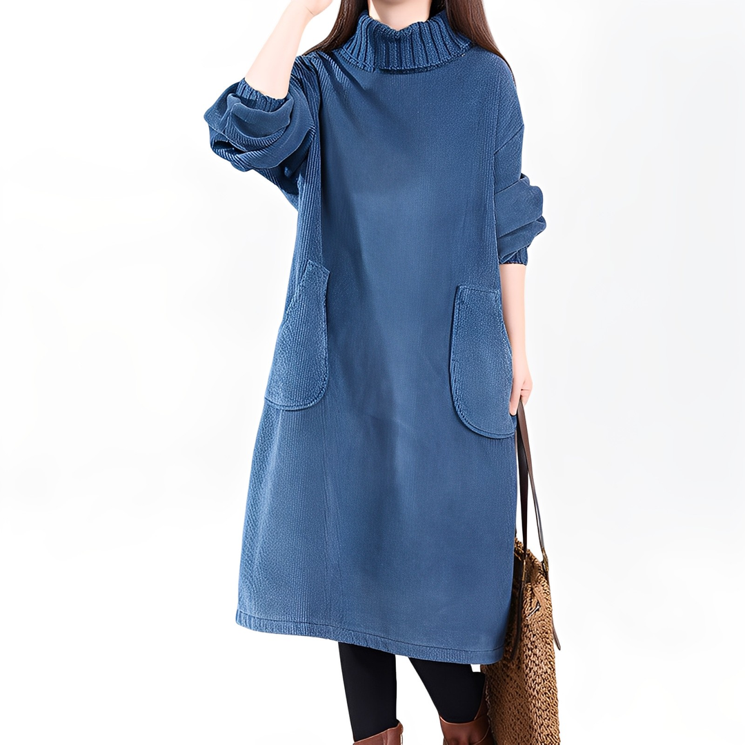 Elouise - Weites Cordkleid mit Taschen für Damen