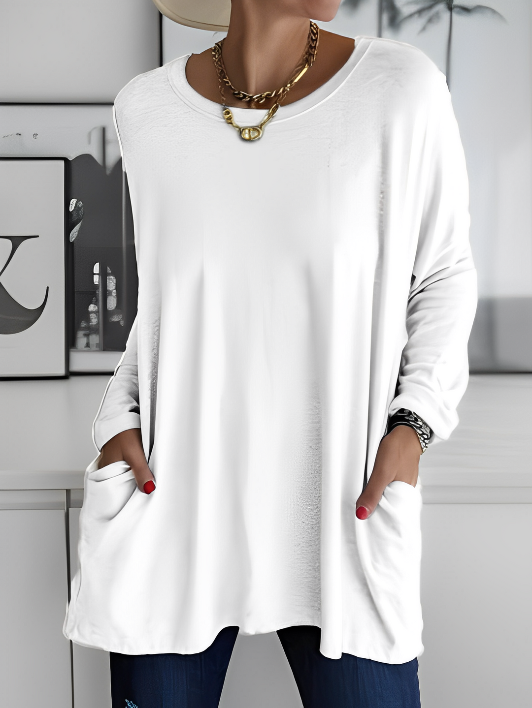 Leola - Bequemer Damenpullover mit Taschen