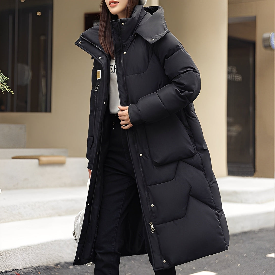 Rexanne - Trendige lange Damen-Kapuzenjacke