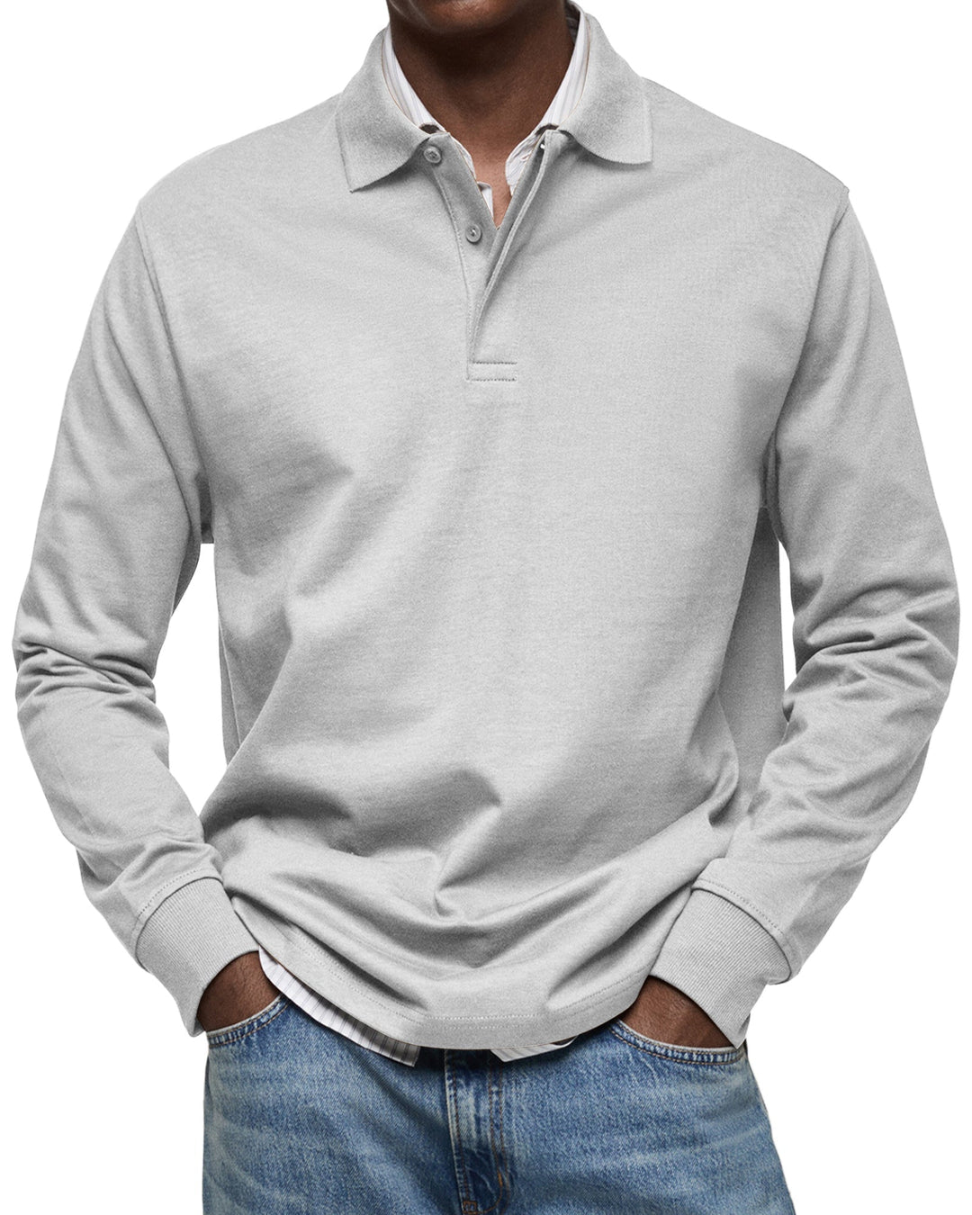 Dewey - Einfaches Herren-Poloshirt mit langen Ärmeln
