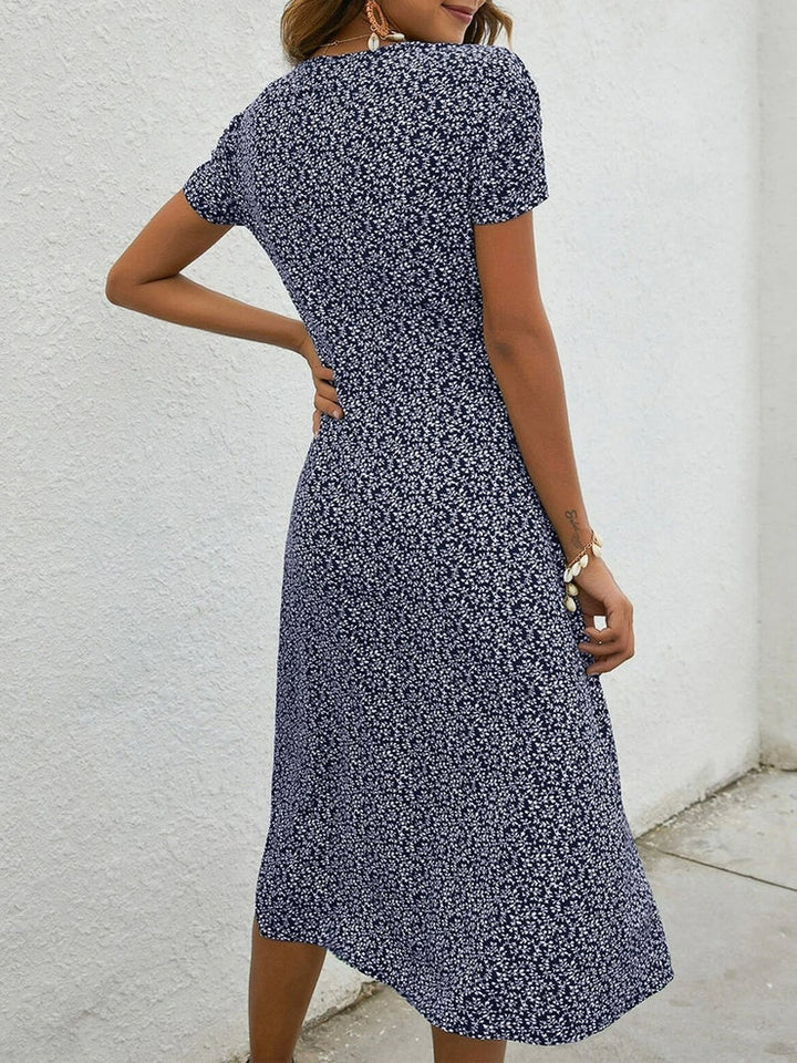 Stacey – Elegantes Marineblaues Kleid mit V-Ausschnitt