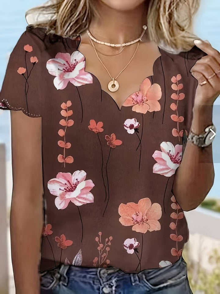 Alyana - Ausgestelltes Bluse mit Blumenmuster