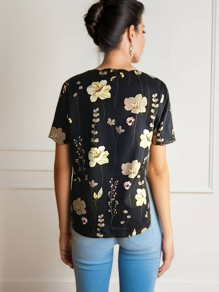Alyana - Ausgestelltes Bluse mit Blumenmuster