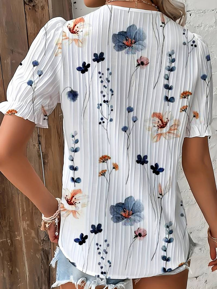 Ava - Frühlingsbluse mit V-Ausschnitt und leichtem Komfort