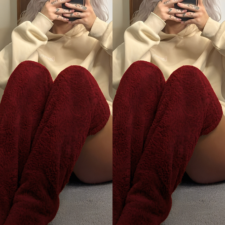 Camellia - Warme, überkniehohe Wintersocken für Damen