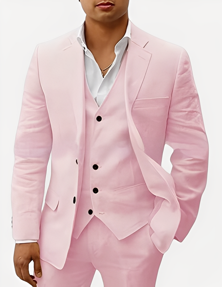 Beckham - Elegantes dreiteiliges Herren-Leinen-Set