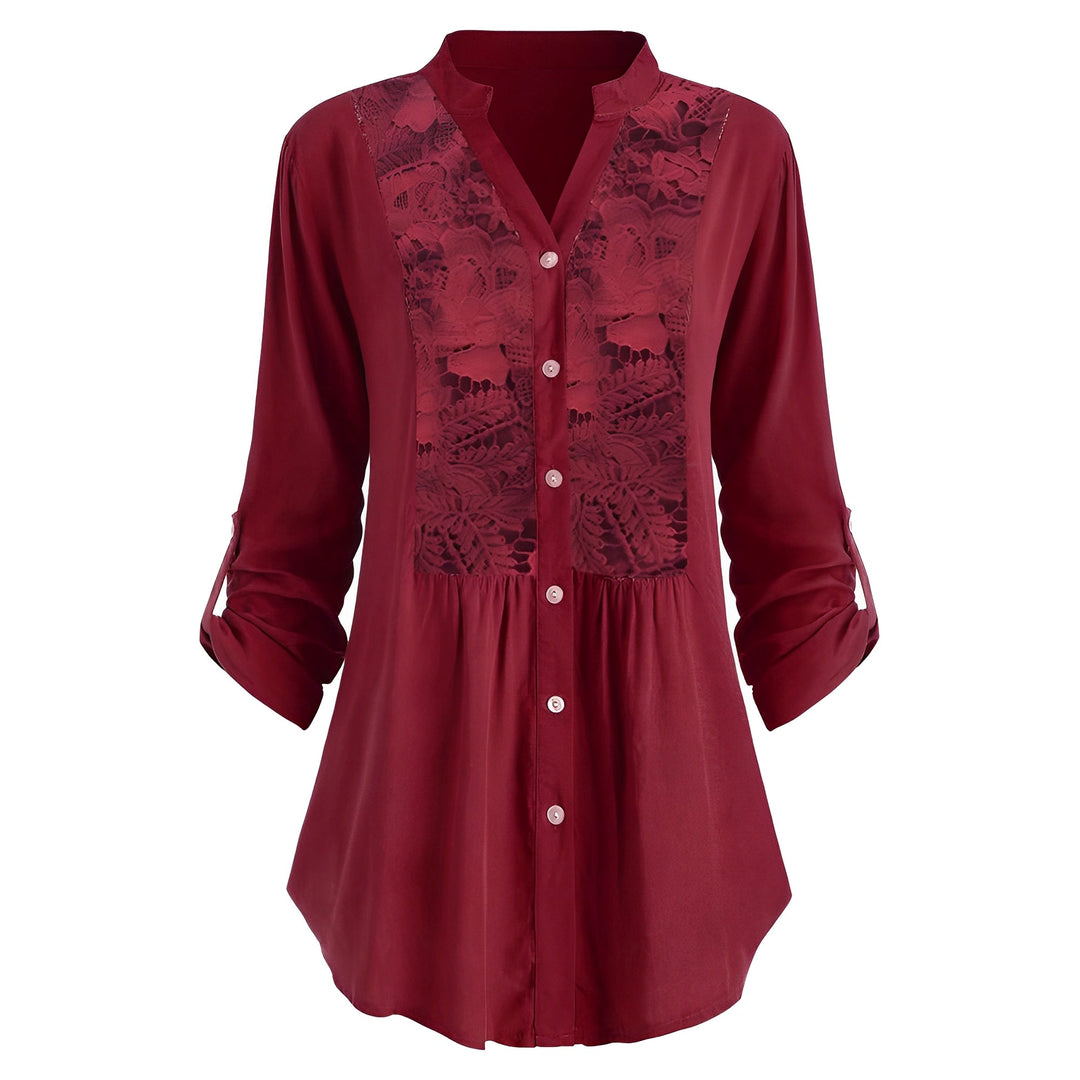 Delaney - Lange, bequeme Damenbluse mit Spitze