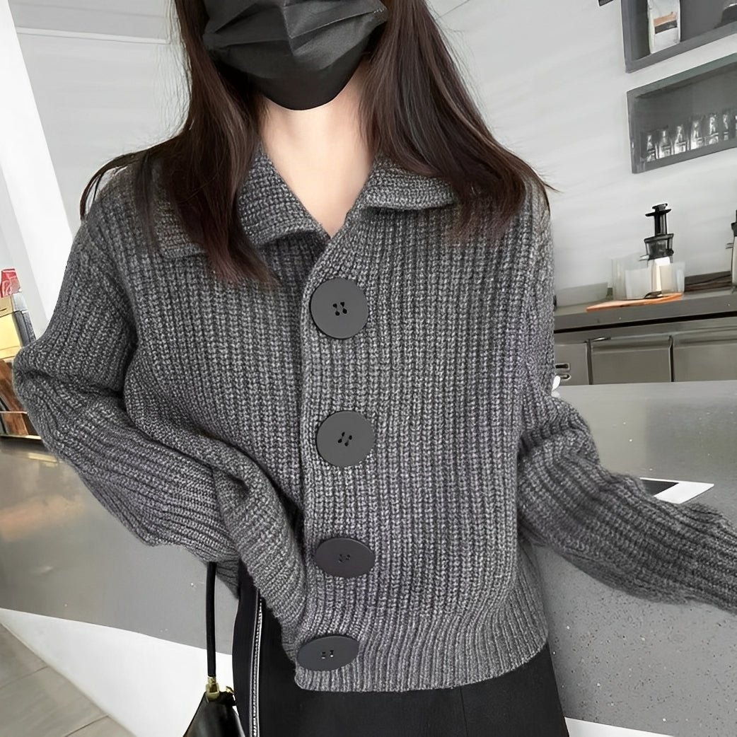 Alexus - Lockere Damen-Strickjacke mit Knöpfen