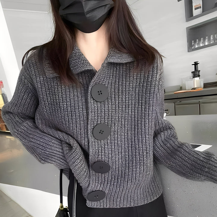 Alannah - Schicke Damenstrickjacke mit großen Knöpfen