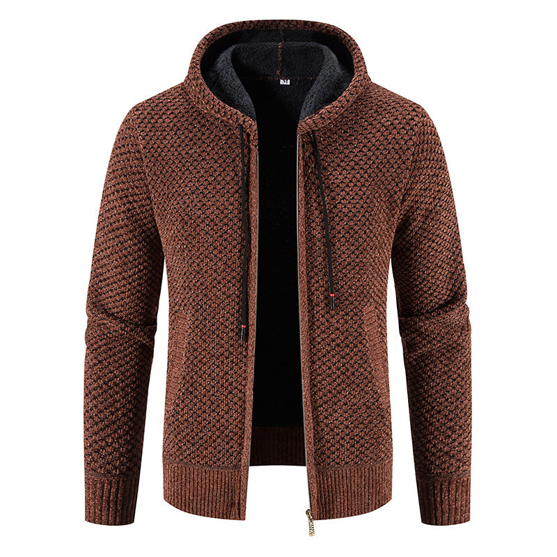 Reynard - Eleganter Fleece-Cardigan mit Kapuze für Herren