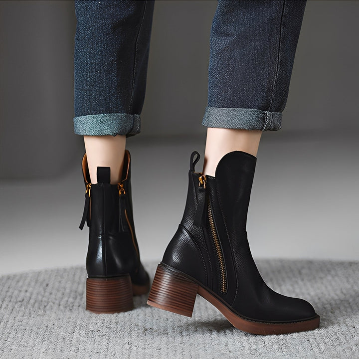 Pamella - Klassische Damen-Lederstiefel