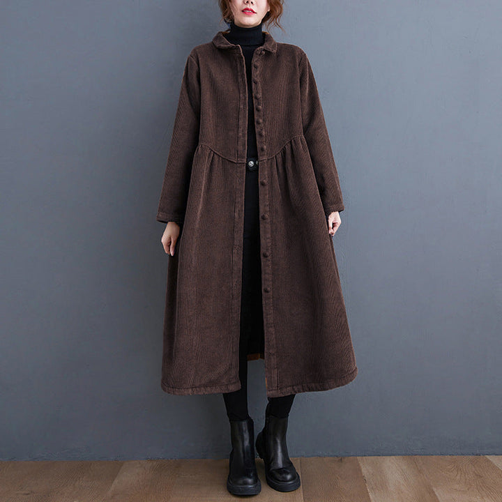 Amelia - Wärmender Cord-Mantel mit lässiger Passform für Damen