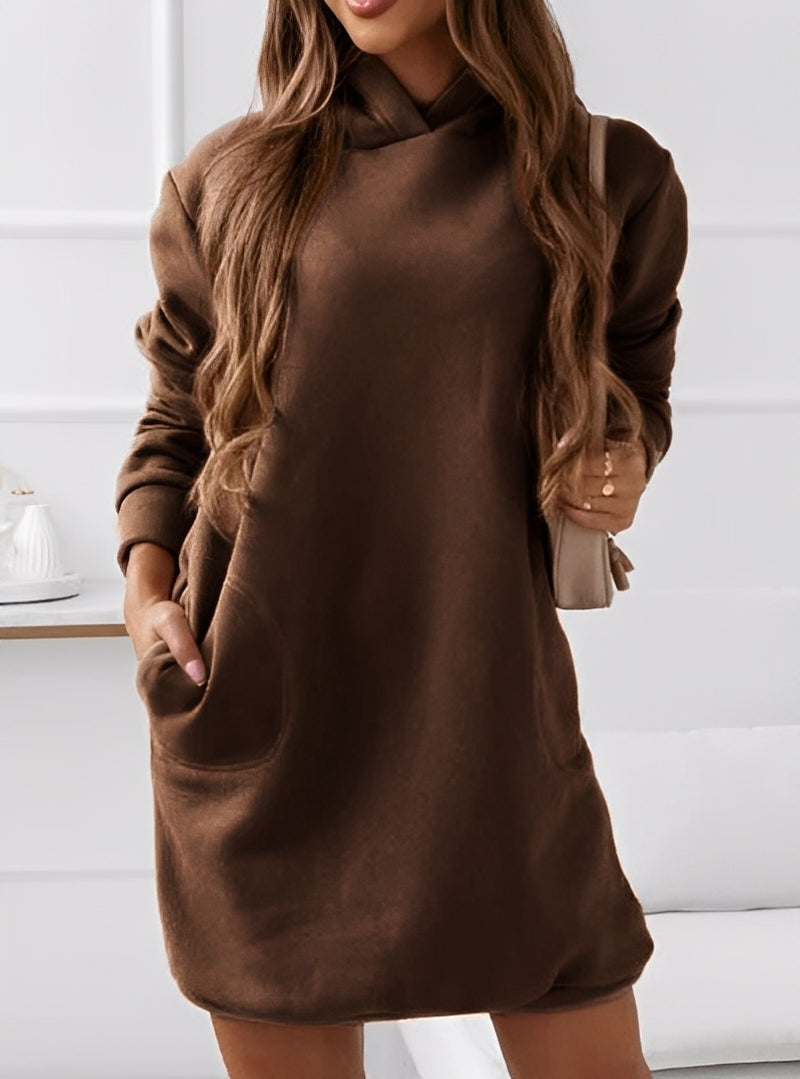 Michaela - Schickes, kurzes Damenkleid mit Kapuze
