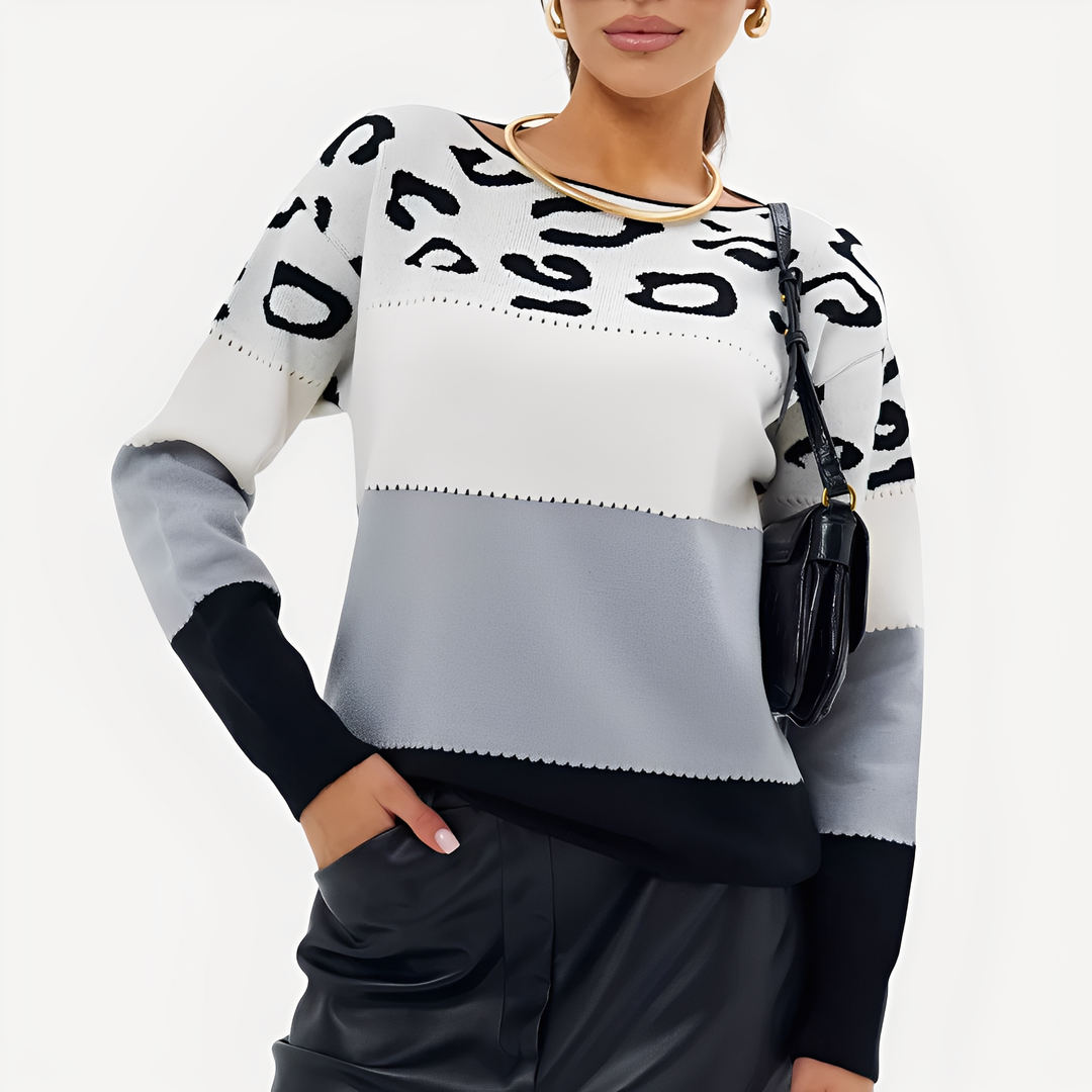 Anne - Eleganter Damenpullover mit Print