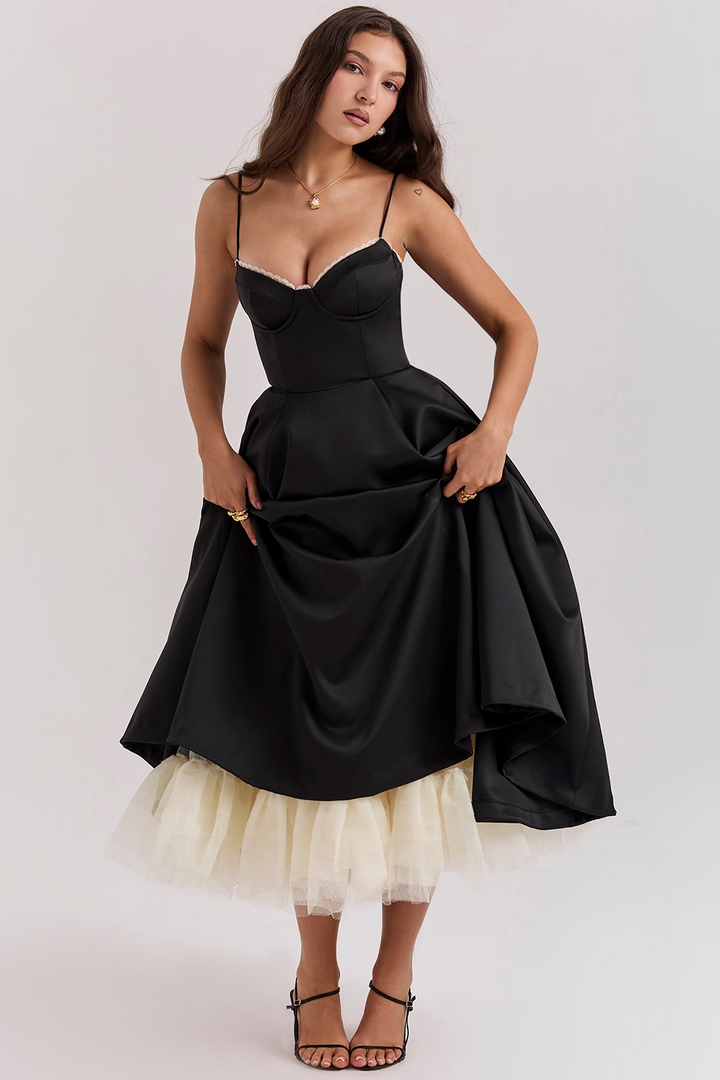 Leona - Schickes Satin-Kleid für Feiern