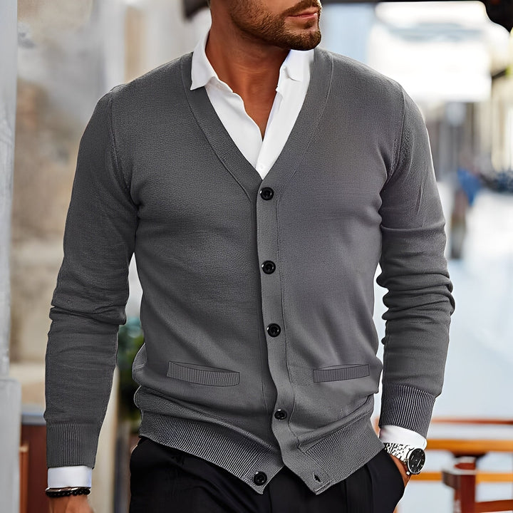 Terence - Klassischer Herrenpullover mit Taschen