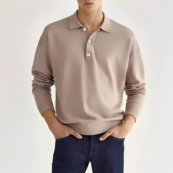 Dominic - Bequemes Langarm-Poloshirt für Herren