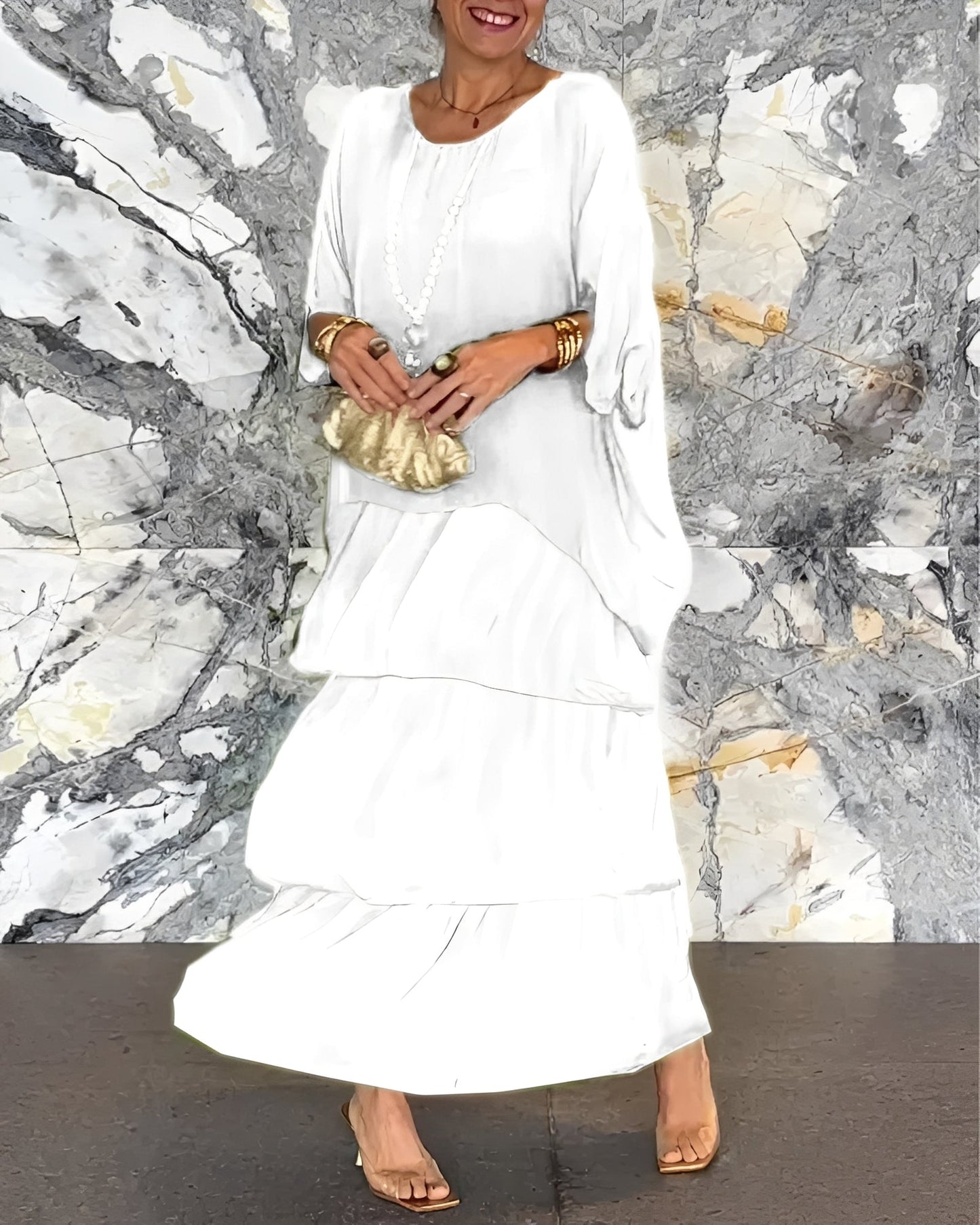 Lillian - Elegantes, locker geschnittenes Chiffonkleid für Damen