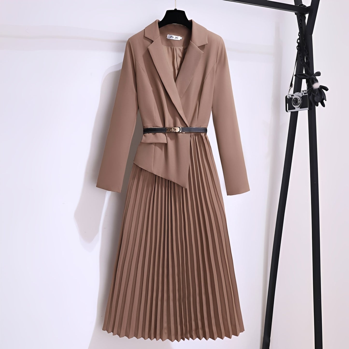 Minnie - Stilvolles, plissiertes A-Linien-Midikleid für Damen