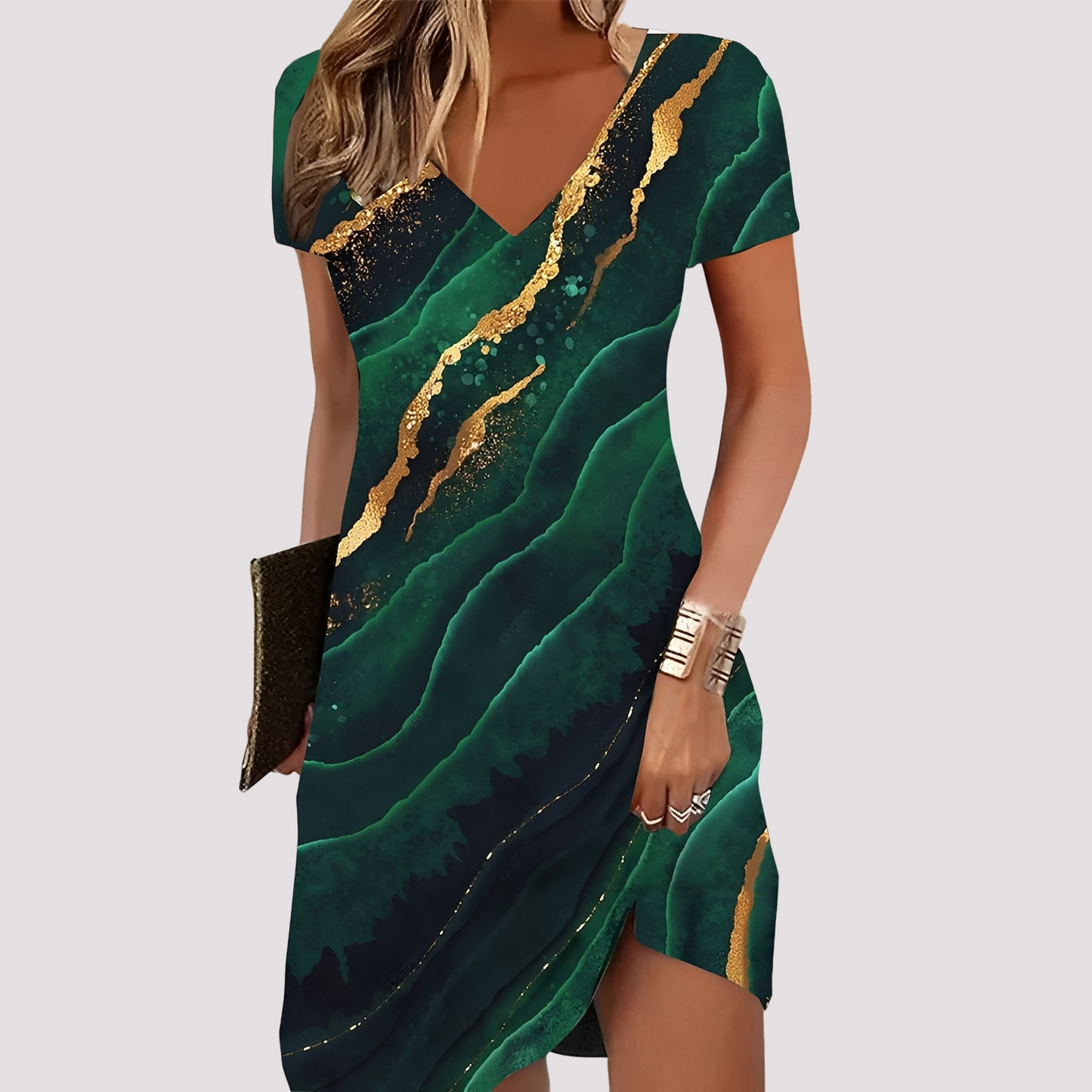 Maggy - Lockeres Boho-Kleid mit V-Ausschnitt für Damen