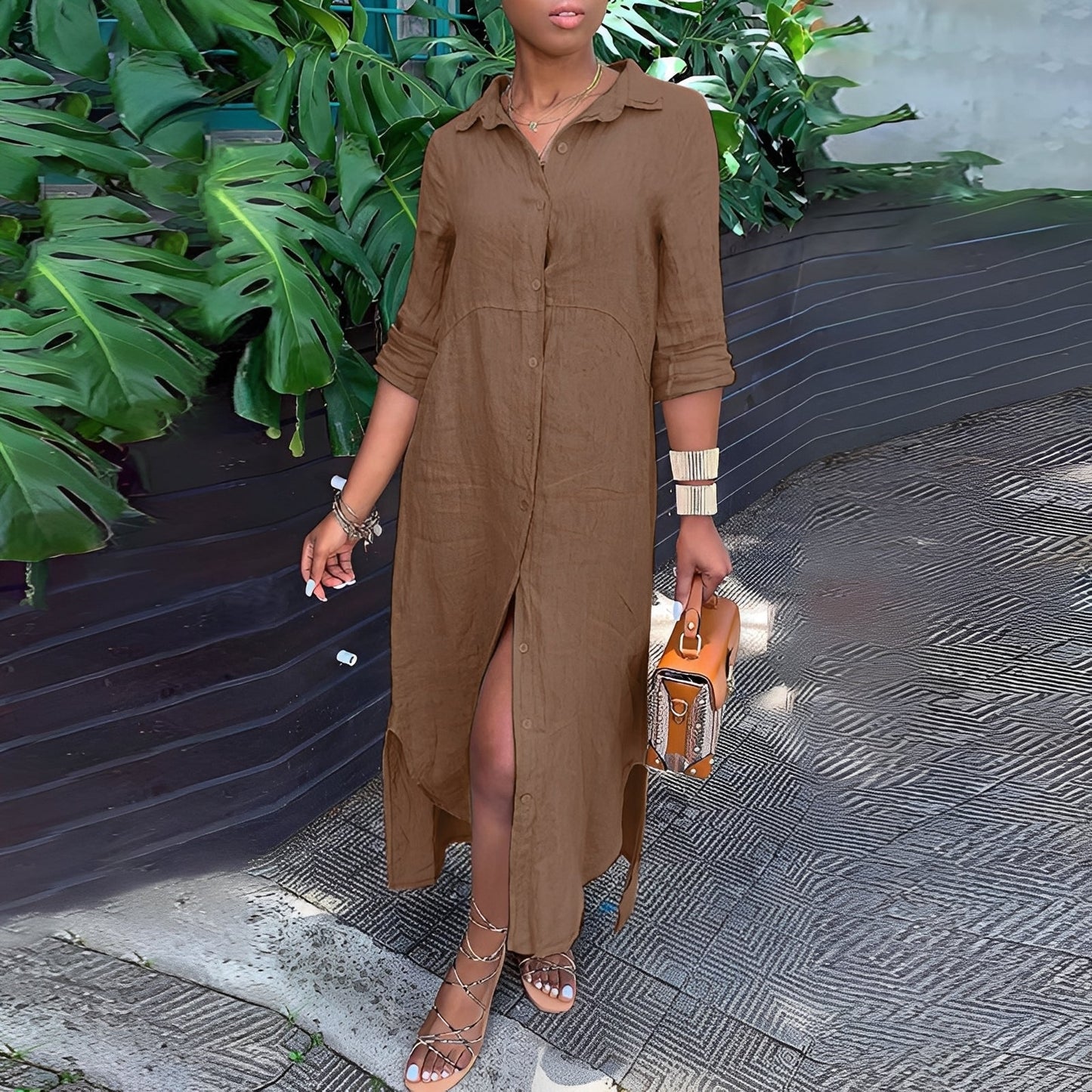 Lena - Locker geschnittenes, bequemes Damenhemdkleid