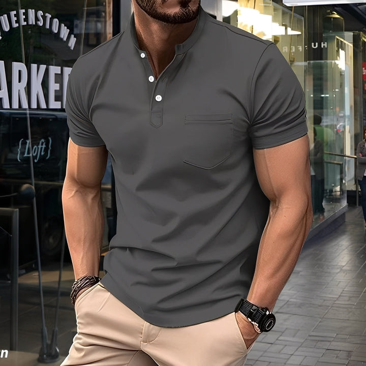 Darwin - Bequemes, leichtes Herren-Poloshirt mit halbem Kragen