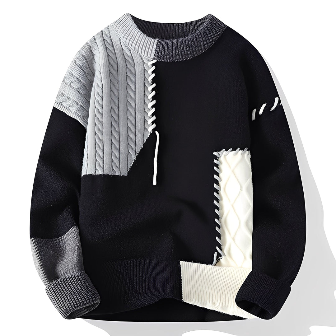 Curtis - Zeitgemäßer Herren-Fleecepullover mit Farbblock-Muster
