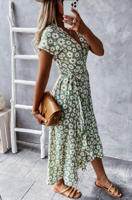 Claudine - Vintage-Blumenkleid mit Gänseblümchen
