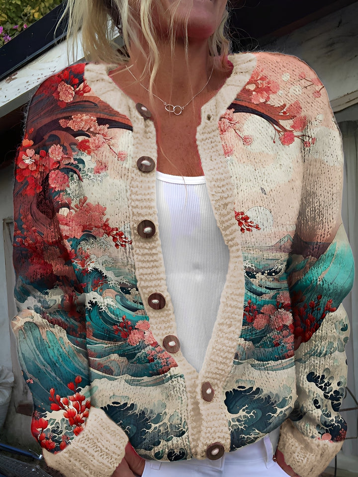 Kandace - Schicker Cardigan mit Blumenmuster für Damen