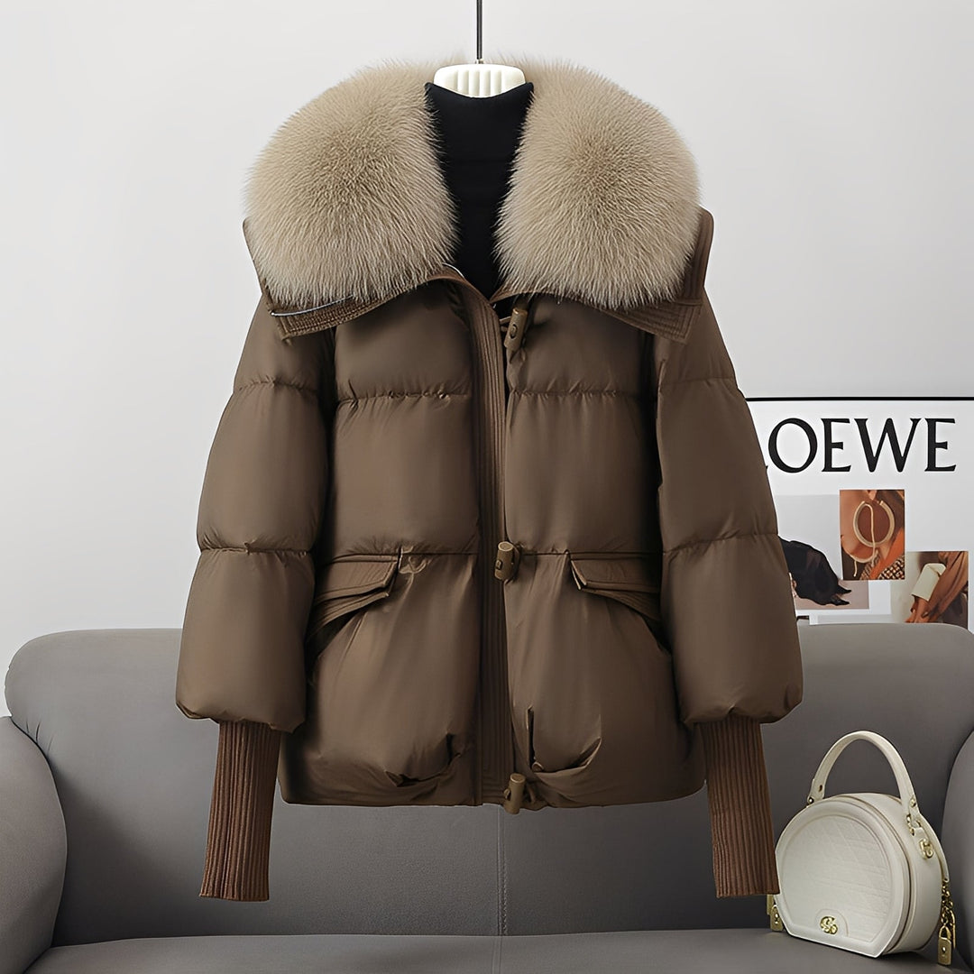 Victoria - schicke Windjacke mit Daunen und Pelzkragen für Damen