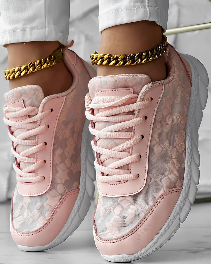 Elisabeth - Bequeme, luftdurchlässige Damen-Sneakers mit Blumendesign