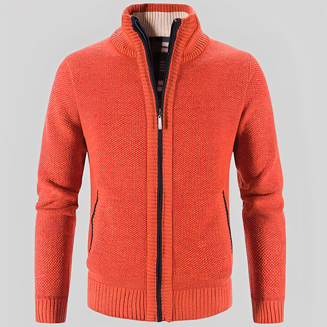 Kelvin - Einfache Herren-Strickjacke mit Reißverschluss