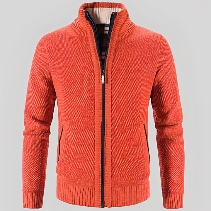 Kelvin - Einfache Herren-Strickjacke mit Reißverschluss