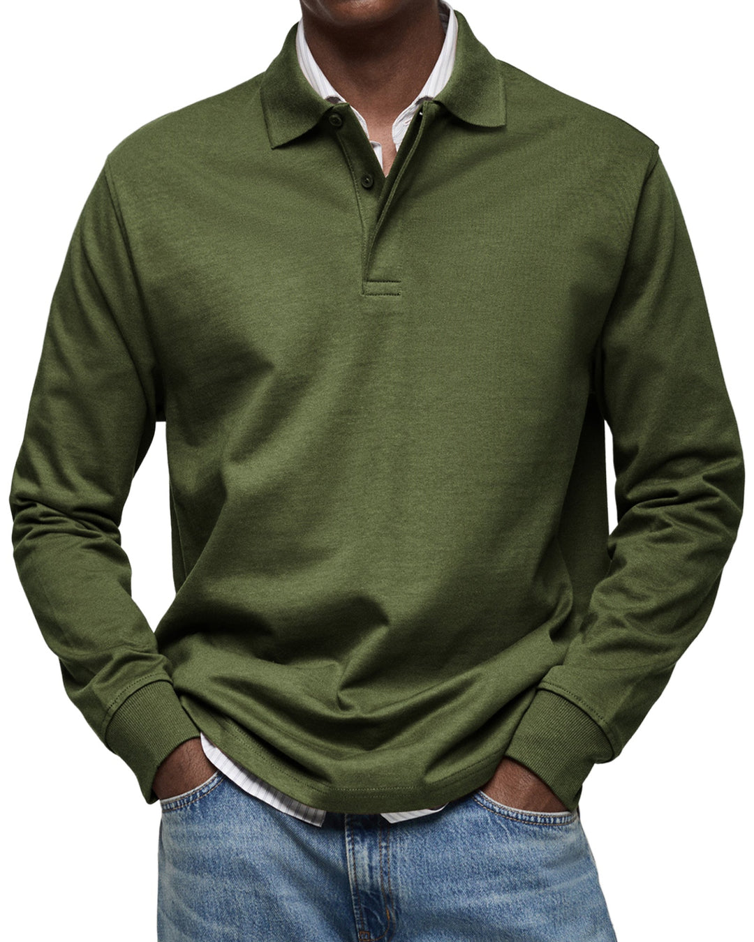 Dewey - Einfaches Herren-Poloshirt mit langen Ärmeln