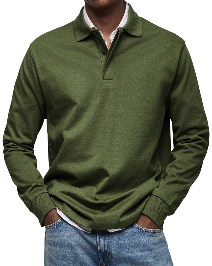 Dewey - Einfaches Herren-Poloshirt mit langen Ärmeln