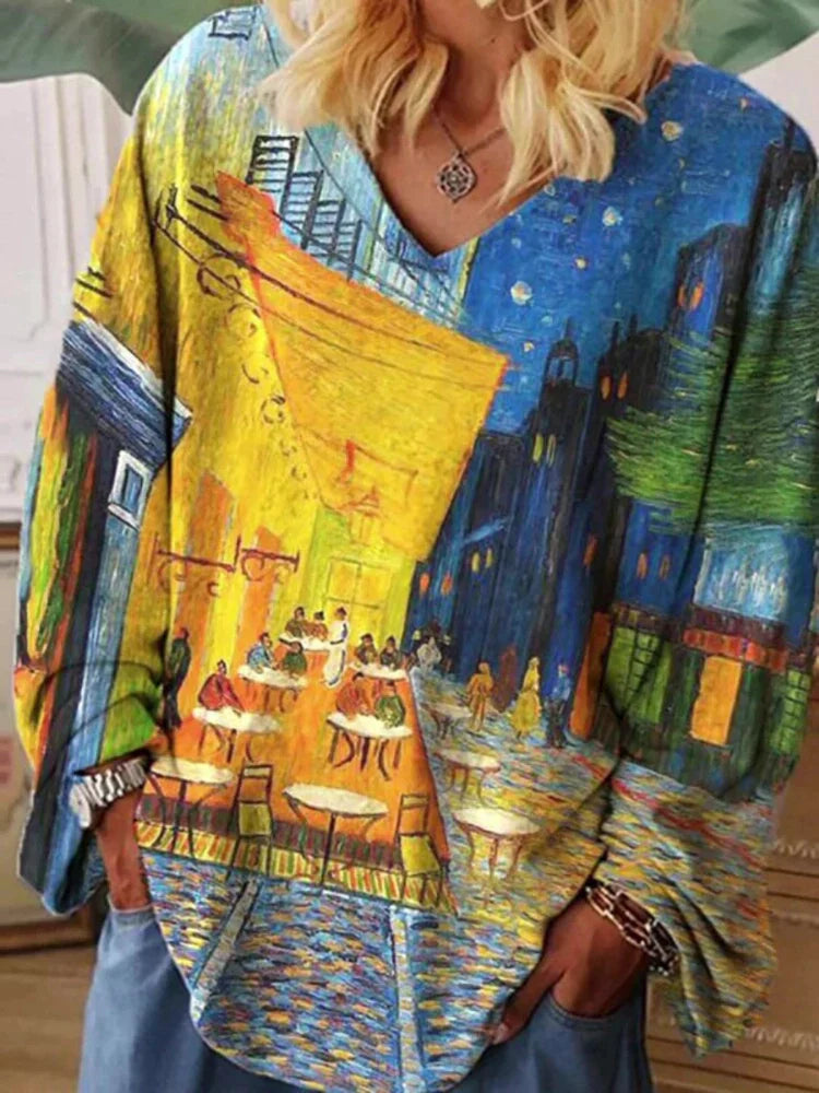 Vincent – V-Ausschnitt-T-Shirt mit Kunstinspiration