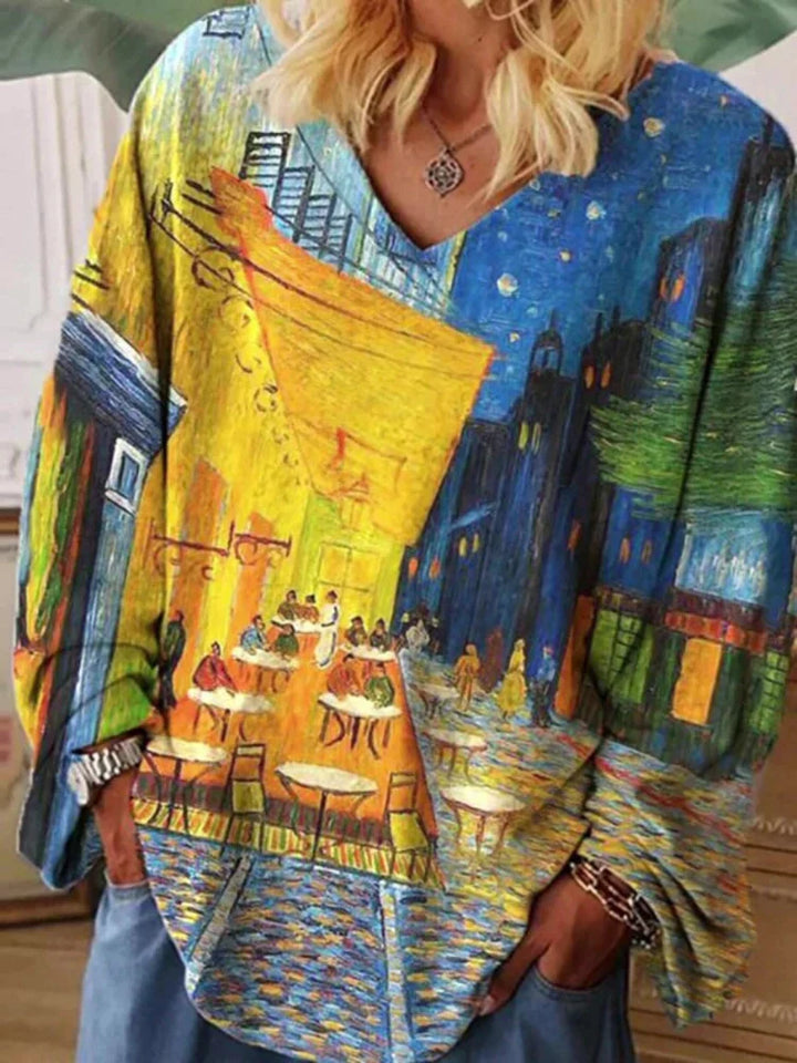 Vincent – V-Ausschnitt-T-Shirt mit Kunstinspiration