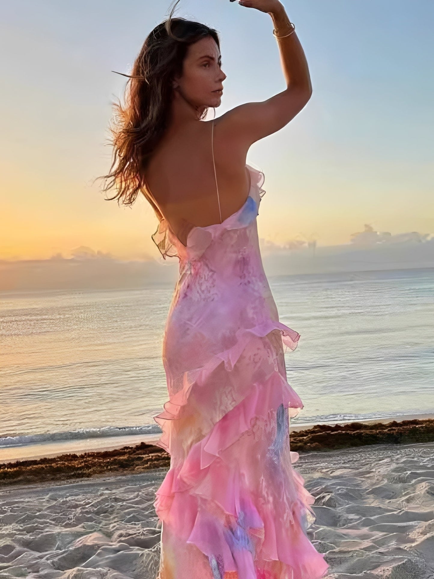 Angela - Elegantes Damen-Maxikleid mit Rückenausschnitt