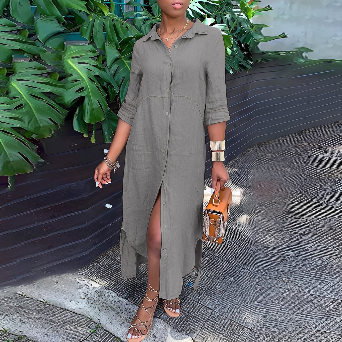 Lena - Locker geschnittenes, bequemes Damenhemdkleid