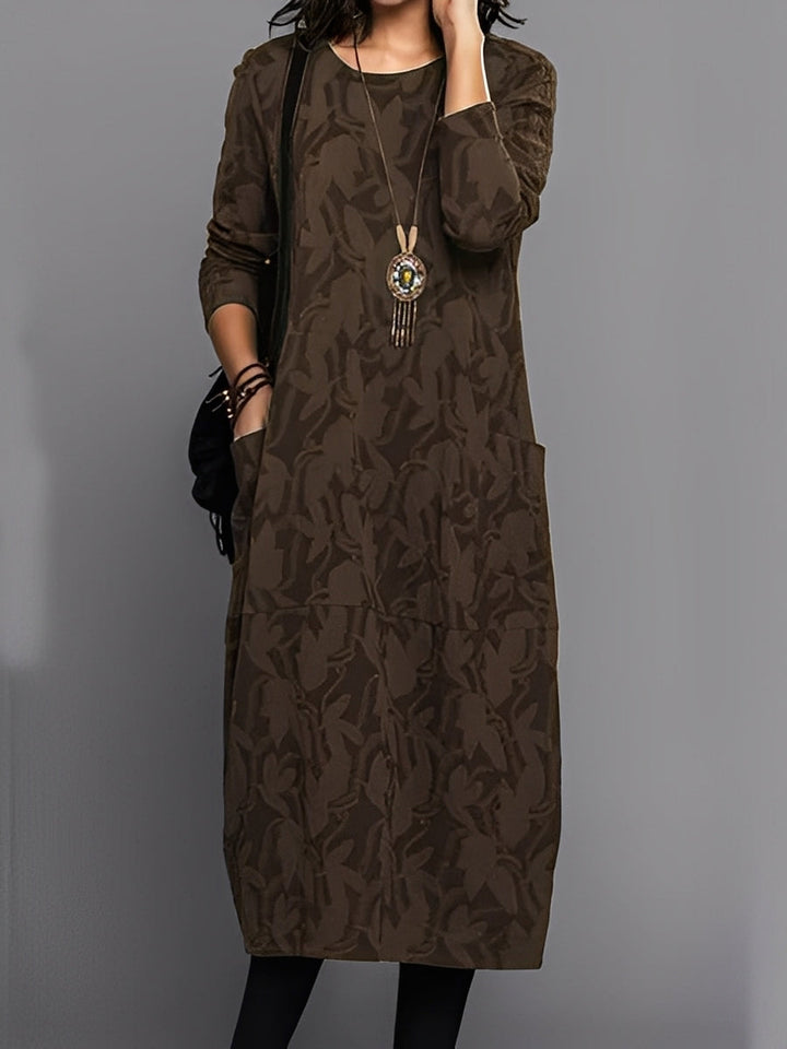 Kadence - Schickes Damenkleid mit langen Ärmeln und Muster