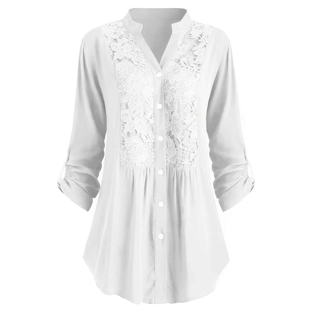 Delaney - Lange, bequeme Damenbluse mit Spitze