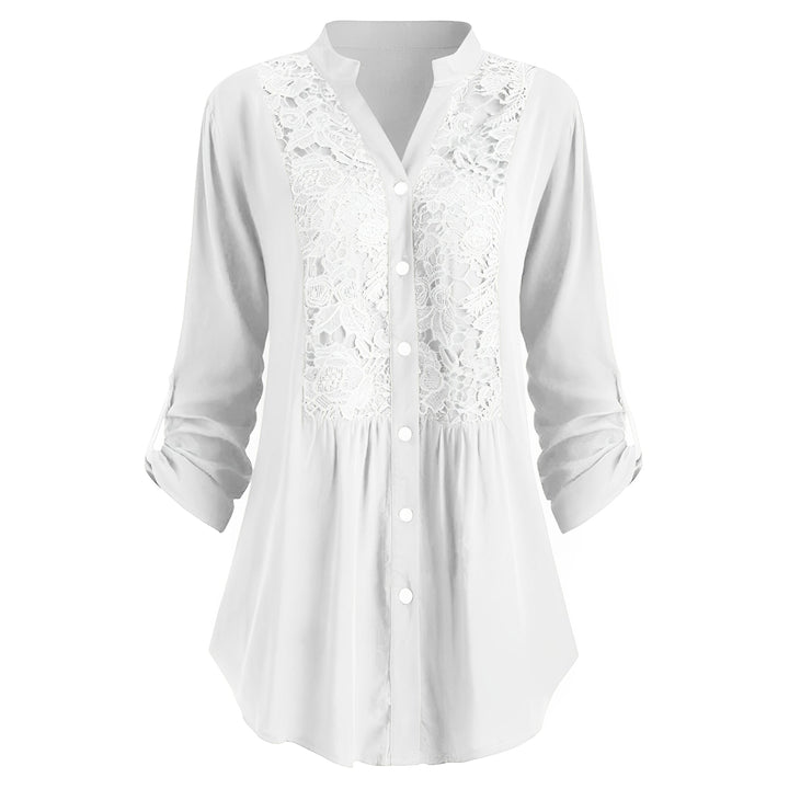 Delaney - Lange, bequeme Damenbluse mit Spitze