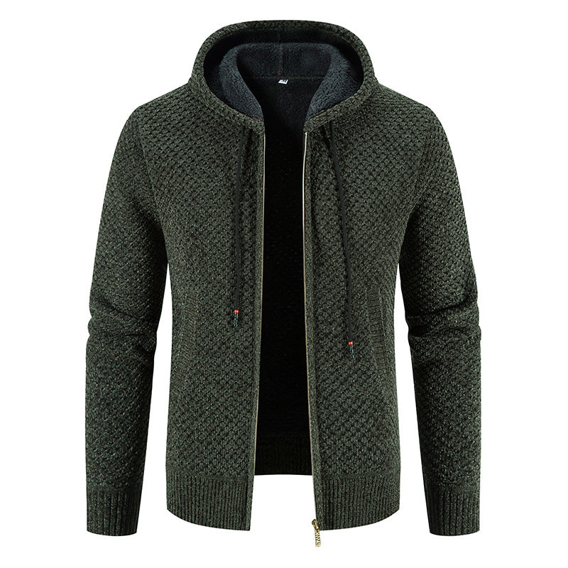 Reynard - Eleganter Fleece-Cardigan mit Kapuze für Herren