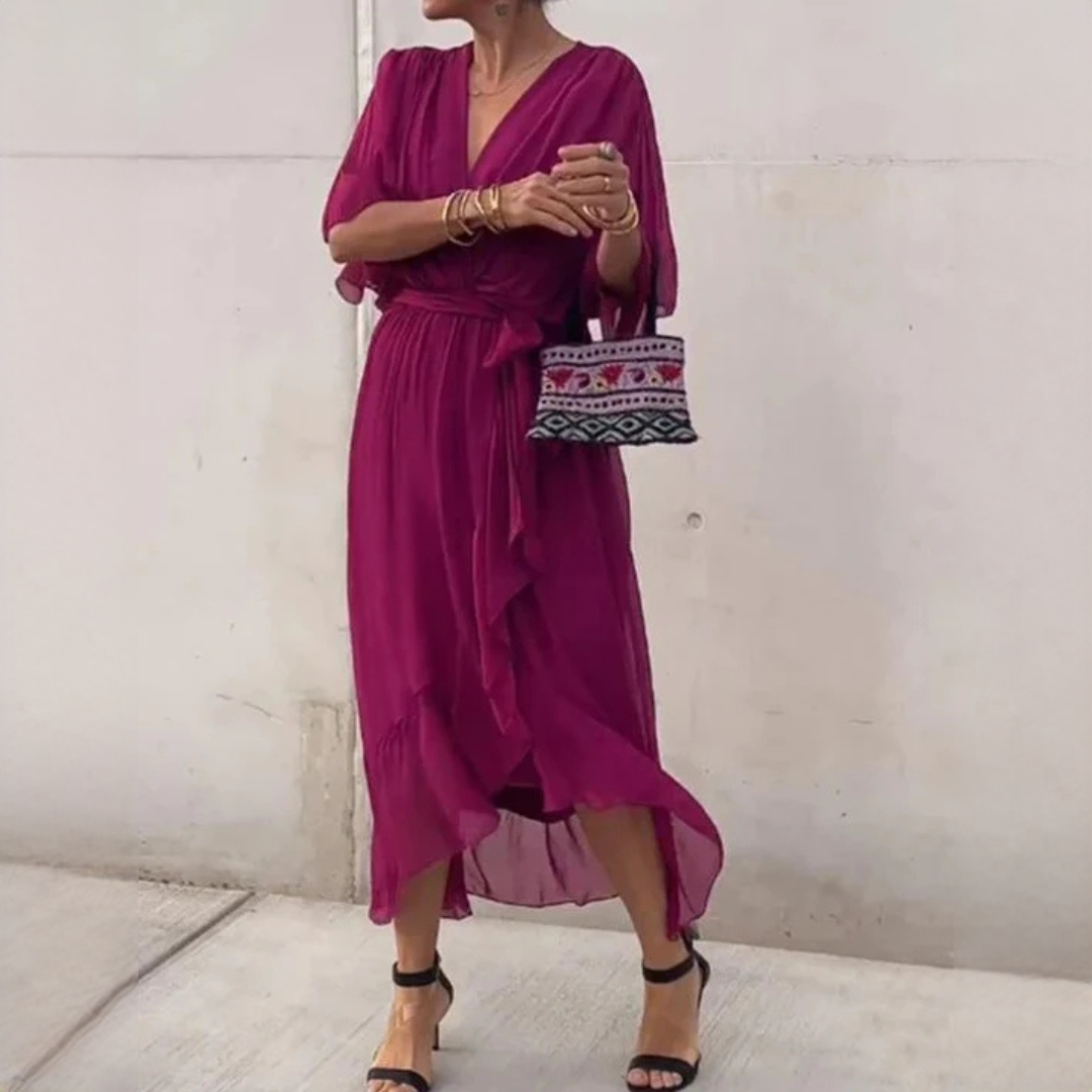 Demara - Elegantes Kleid mit V-Ausschnitt für Frauen